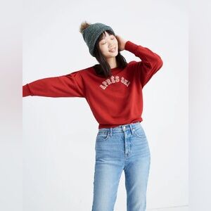 Madewell Après-Ski Pleat-Sleeve Sweatshirt size Small